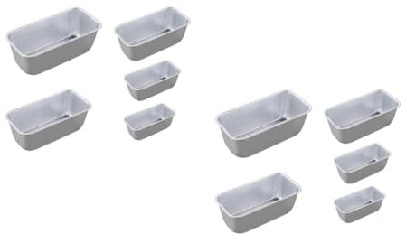 Cabilock 2 Juegos Molde Para Pan Tostado Planchas De Asar Planchas Para Asar Baking Tray Moldes Lata De Pan Molde De Pan Utensilios Para Hornear De Aleación De Aluminio Silver 5 Piezas * 2