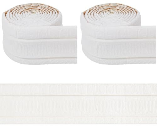 CRASPIRE 2 rollo de Moldura Flexible de 181 x 3.15 pulgadas para Bordes de Pared Despegables Y Adheribles Zócalo de Espuma Autoadhesiva Borde Decorativo para Papel Tapiz para Marcos de Espejos Bordes