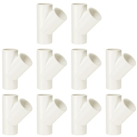 QUARKZMAN 10 Stück PVC Rohrverbinder 32mm 3-Wege-45-Grad 1.3 Kupplung Kanalverbinder Kupplungsverbinder Kabelrohr Pipe Fitting Verschluss für Leitungsinstallation Elektrische Rohre, Weiß