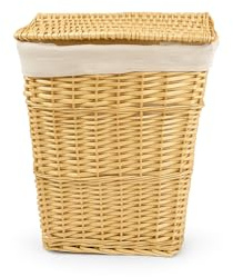 HERSIG - Cesto Ropa Sucia - Cesta Ropa Sucia Diseño Mimbre con Tapa - Cesto Colada con Bolsa Tela Extraíble - Diseño Resistente y Robusto - Recantular Miel - 42x33x50cm