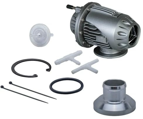 OUXUNDAI Blow Off Valve Universal 25mm/34mm Sqv Ssqv Bov Turbo Blow Off Valve Bov with Adapter Flange Iv4 Black/Silver with Logo