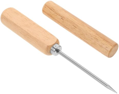 Strumento per Rompere Ghiaccio Manuale in Acciaio Inox con Manico in Legno
