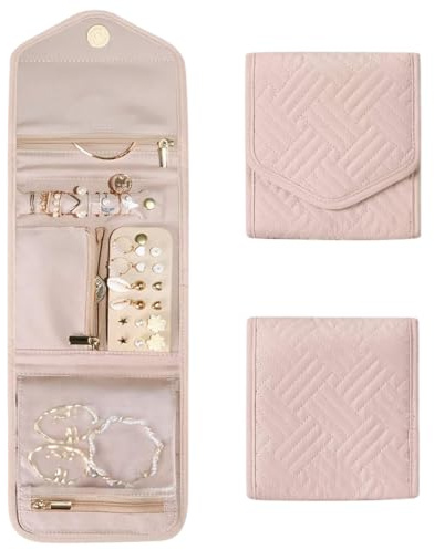 Gioielli Rotolo, Rotolo per Gioielli Borsa, Organizer per Gioielli Pieghevole, Borsa organizer per Gioielli da Viaggio, Portagioie Organizzatore per Bracciali Orecchini Anelli Collane Gioielli