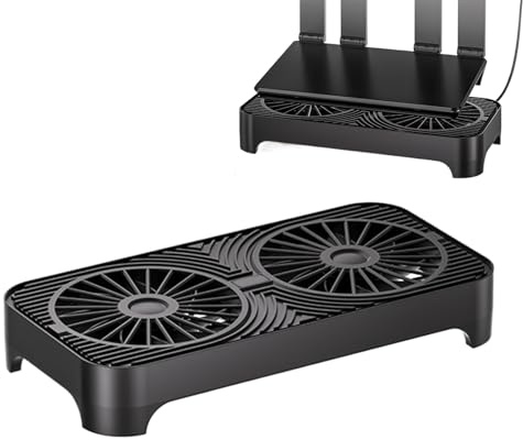 Bvizyelck Base Refrescante para Router - Base con Amortiguación para Radiador WiFi - Ventiladores de Disipador para Router | para Empresas Hogar Hotel Residencia Apartamento Dormitorio