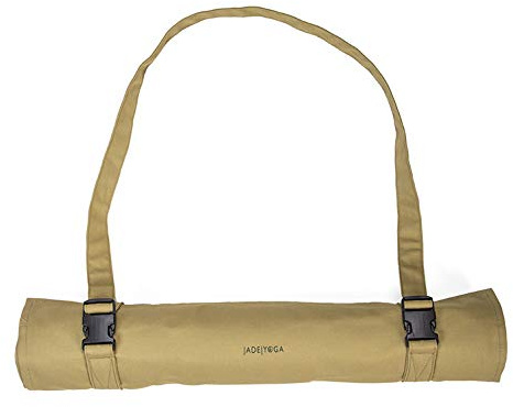 JadeYoga Parkia Matte Tragetasche, Bio-Baumwolle, Ente Yoga Matte Tragetasche, Yoga Matte Tasche mit verstellbarem Riemen, Herren Yoga Mattenhalter, Yoga Zubehör für Frauen, 66 x 20,3 x 1 0,2 cm Khaki