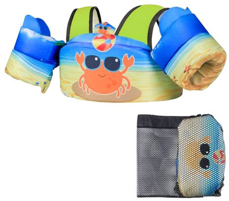 Coast Guard Approved UL Toddler Floaties for Age 2/3/4/5/6 Years Old，Double Crossed Strap Kids Swim Vest for 22-66 lbs Kids Swim Training Learning