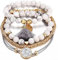 Edary Armband-Set mit Quasten, weißes Marmor-Armband, mit Herz, Perlen-Handkette, verstellbar, für Damen und Mädchen (4 Stück)