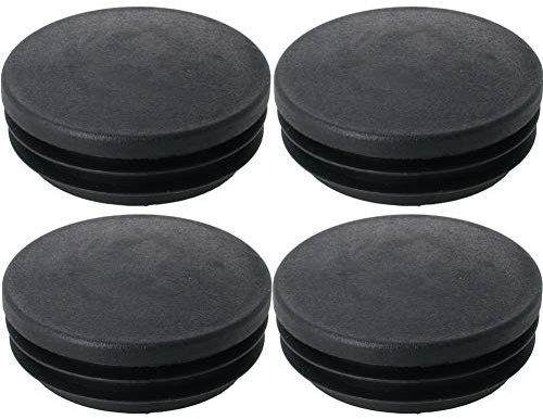 MroMax 76mm Dia Plastic Tubing Plug Round Post End Caps for Handrail Stair Newel Guardrail Tube Black 4Pcs