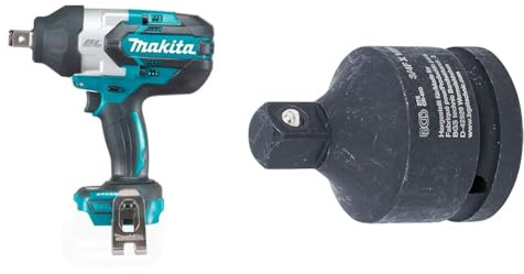 Makita Akku-Schlagschrauber (ohne Akku/Ladegerät, 500 W, 18 V) DTW1001Z & BGS 275 | Kraft-Steckschlüssel-Adapter | Innenvierkant 20 mm (3/4) - Außenvierkant 12,5 mm (1/2) | Schlagschrauber