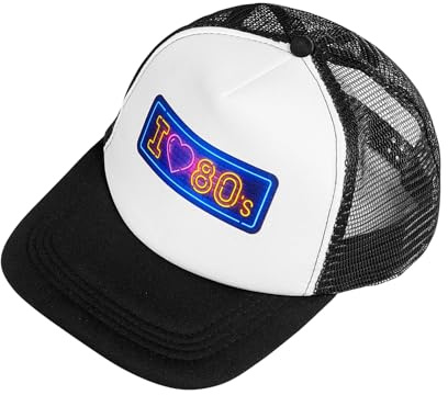 W WIDMANN MILANO Party Fashion - 80er Jahre Basecap | Retro Basecap mit Mesh-Einsatz für Karneval, Festivals, Mottoparty und 80er Jahre Kostüme