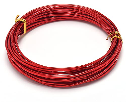 Schmuckdraht 4 m Rot Aluminiumdraht Basteldraht Silber Modellierdraht Blumendraht Bindedraht zum Basteln und Modellieren von Schmuckteilen Drahtskulpturen