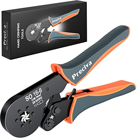 Preciva AWG 28-5 Hexagonal Crimping Pliers - Self-Adjustable Ratchet Crimping Tool for Ferrule Sizes 0.08-16mm²
