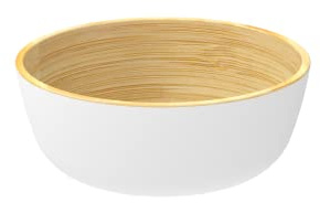 Nuts Bambus Bowl Grösse XL weiss 28cm Durchmesser natürliche Bowl aus Bambus plastikfrei Obstschale Salatschüssel (weiss), BB28