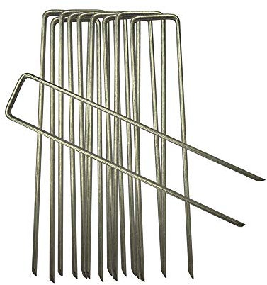 Corona Membrane Peg 10-1000, 6 Pulgadas, Clavijas de Anclaje de jardín galvanizadas, pasadores de Membrana Corona, Tela Segura para Control de malezas (50)