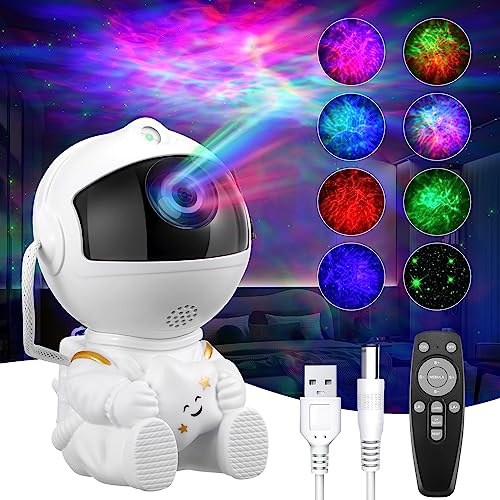 YUNYODA Astronaut Galaxy Projector, Astronaut Star Projector Light with Remote Control, Spaceman Starry Sky Nebula Ceiling Projector for Bedroom Decoration Children Adults Party Gift