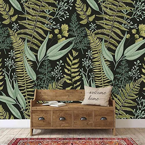 3D Fougère Tropicale Papiers Peints Grands Autocollants, Papiers Peints Amovibles | Papier Peint Autocollant 3D Pour Chambre D'Enfant, Salle À Manger, Chambre À Cou 350 (largeur) x 256 (hauteur) cm