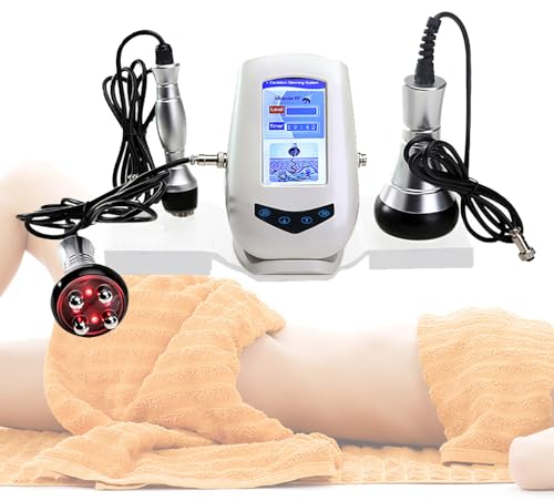 3 in 1 Abnehmen Maschine, 40K Kavitationsmaschine, Multipolarer Ultraschall Kavitation Radiofrequenz Gerät, Schönheitsmaschine, Fettverbrennung Abnehmen Anti-aging für Körper und Gesichts