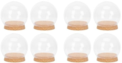 Abaodam 8 Pièces Couvercle en Verre De Liège Rose Éternelle dans Un De Verre en Fleuri Vitrine De Table en pour L'affichage Mini Noël Remplissage Globe Un
