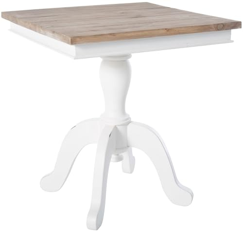 CLP Beistelltisch Goa I Couchtisch Mit Massivholzplatte I Holztisch Für Wohnzimmer Und Sofatisch In Shabby Chic Design, Farbe:Natur/weiß, Größe:50 cm