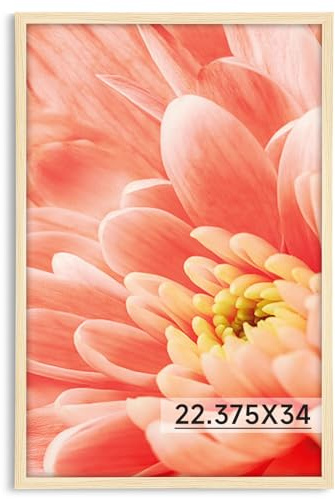 Oak 22.375x34 Frame - Single Frame - Rustic Woodgrain 22.375 x 34 Poster Frame with Plexiglass for Wall Gallery Display, 22.375x34 Picture Frame for Puzzles, Artwork, Photos - Ideal Christmas Day