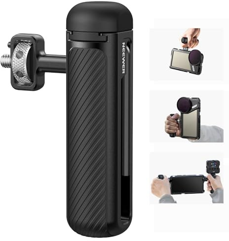 NEEWER Seitengriff Side Handle, 360° drehbarer oberer Griff mit 1/4 Schraube, Anti Twist Pin Cold Shoe, Gummi Handygriff für iPhone 16 15 Pro Max Samsung Galaxy S24 Ultra NEEWER Phone Cage Rig, PA046