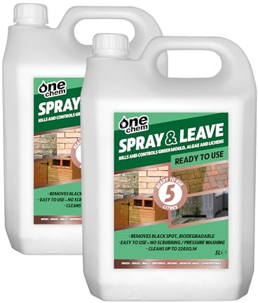 One Chem Spray and Leave 2 x 5 Litre Ready To Use, Green Algae and Mould Killer