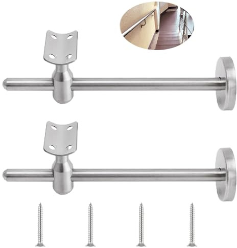 GBACHOOSE 2 Stück Handlaufhalter Verstellbare, 150 mm Handlauf Halterung Edelstahl Treppengeländer Innen Wandhalter Zubehör Handlaufträger, Handlaufhalterungen für Handlauf, Treppengeländer