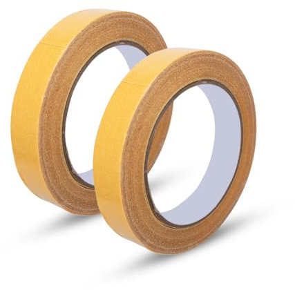 Innfeeltech 2 Rollos 20mm*20M Cinta de Doble Cara para Alfombra Cinta de Montaje Ancha y Resistente, Cinta de Tela Adhesiva para Pared y Suelo de Alfombra