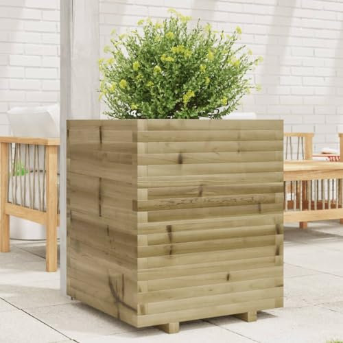 ShGaxin Jardinière 60x60x72 cm Bois de pin imprégné,Jardiniere sur Pieds,Bac avec Treillis,Jardiniere Terrasse