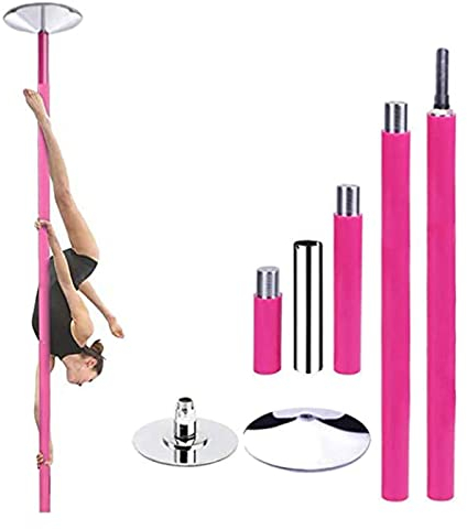 HAIKANGSHOP Poledance Stange Indoor, Profi Tanzstange, 45mm Pole Dance Stange, Strip Stange Mit Drehender & Statischer Modus, Höhenverstellbar Stange for Anfänger & Profis
