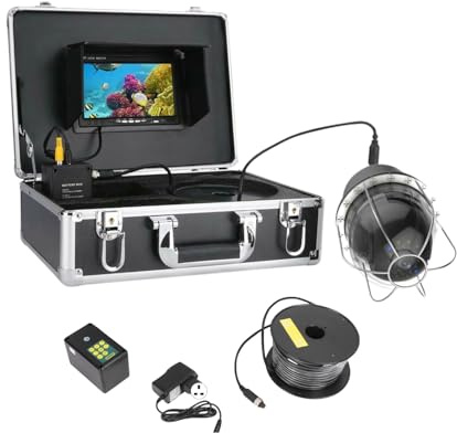 7inch HD Underwater Fishing Camera with LCD Monitor,Portable Fish Fnder, IP68,Rotate 360°,20pcs LED Lamp Lights,Fits for Ice Lake Sea Boat Kayak Fishing