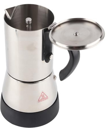 Aramox Caffettiera Elettrica per caffè in Acciaio Inossidabile, Rotazione a 360 Gradi, Facile da Pulire, Ideale per un caffè Delizioso (300ML)