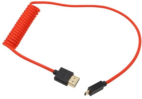 HangTon Cable Micro HDMI a HDMI 4K 8K 60P para Canon R6 II R5C R5 R8 Sony ZVE10 A7C A7R IV III A7SII Lumix S5 S9 GH4 Cámara SmallHD Cine Indie ATOMOS Ninja V Ultra Monitor, tipo A D HDMI 2.1, rojo