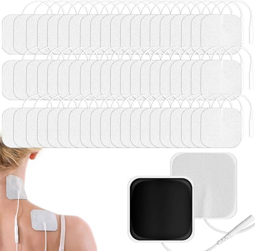 Bocguy TENS Elektroden Pads, Elektroden Tens Gerät, Klebeelektroden für Tens Geräte Selbstklebenden, Wiederverwendbare Blektroden Pads für TENS Geräte and EMS Trainer
