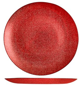 H&h set 6 piatti piani regent rosso glitter cm28