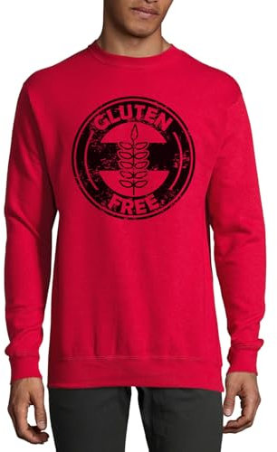 Pull en coton avec logo sans gluten Rouge, Rouge, L