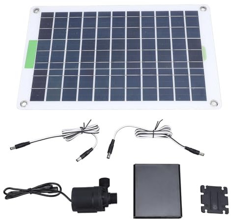 Pompa Solare per Acqua Esterna, Pannello Solare da 100 W, Sollevamento 5 M, 3 Batterie, per Piscina da Giardino, Circolazione 'acqua 'acquario per Laghetto per Pesci per
