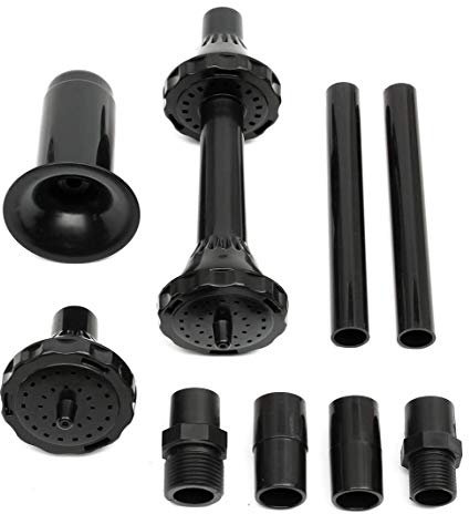 Bordhap 9Pcs Small Black Plastic Submersible Fountain Nozzle Heads for Pond, Aquarium, Fish Tank, Garden Pond, Pool