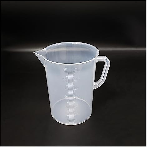 LQXHZ Vaso De Precipitados De Plástico Con Asa En Forma Baja, Capacidad 3000 Ml, Taza Medidora De Plástico, Vaso De Precipitados De Plástico De Laboratorio Con Asa
