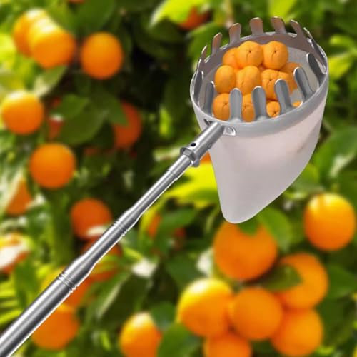 Cueilleur de Fruits avec Sac en Lin Outils de Cueillette de Fruits, Outils de Récolte de Fruits de Jardinage pour Outils de Jardinage Agricole(400cm)
