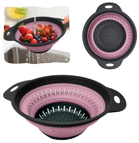 Collapsible Silicone Colander, Drain Basket for Pasta Vegetables Rice