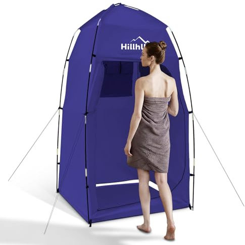 Hillhub Portable Camping Shower Tent with Floor, Outdoor Privacy Dressing Room, Toilet Sun Shelter with Carry Bag for Beach, 6.9 FT Extra Tall and Wind-Proof, 210D Oxford Cloth Waterproof