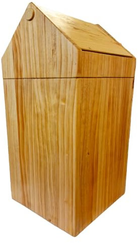 Genérico Papelera de Madera Natural con Tapa Basculante, Diseño Casa, Estilo Nórdico