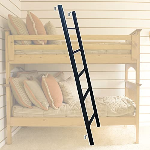 Hochbett Leiter Ersatzleiter Etagenbett Leiter für Etagenbetten im Loft für Zuhause, stabil, schwarz, für Wohnmobile, Metallleiter, 116 cm/130 cm/140 cm/150 cm hoch, austauschbare Anlegeleit