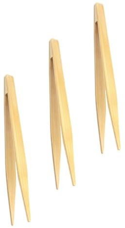 CIYODO Lot De 3 Pinces à Steak En Bambou Multifonctions 18 Cm Cuisine Et Barbecue Anti-statique Réutilisables Adaptées Buffet Et Repas En Extérieur