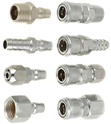 Fdit 8PCS BSP 1/2 Pneumatic Quick Coupler Set, Tin-Plated Iron Air Hose Fittings for Compressors Connectors