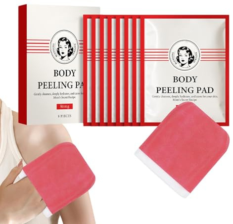 Body Peeling Pad, Face Und Body Scrub, Damen Peeling Pad, Sanftes Und Dennoch Effektives Peeling, Nachstrahlung Und Selbstkürzefreundlich, 8 Stücke Für Empfindliche Haut Und Tägliche Reinigung