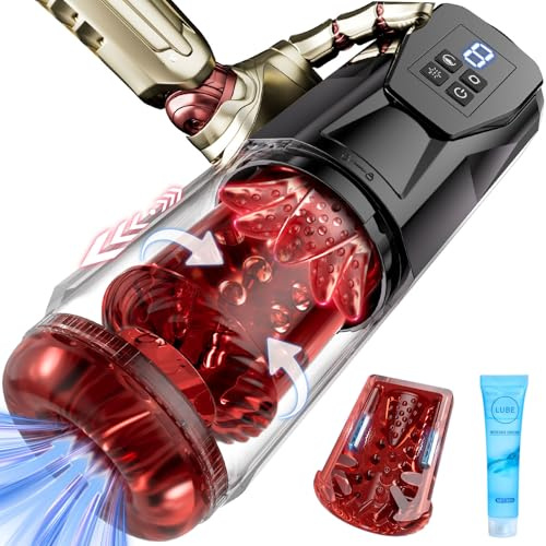 Masturbateurs Masculins Sex Toys avec 7 Modes Télescopiques & Rotation Et Léchage, Automatique Masturbâteur Homme Mains Libres Vibration 3D Vaginette, Réalistes Fellation Léchée Sex Toýs Homme