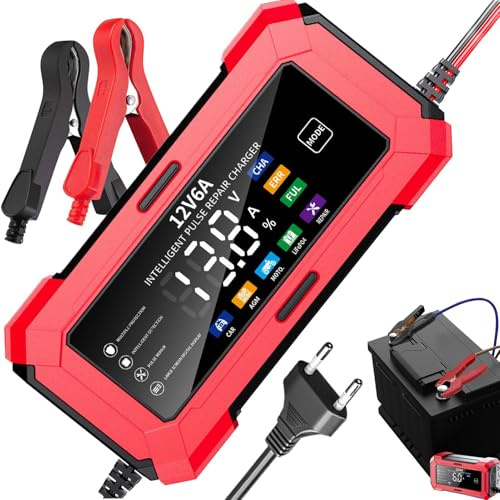 Besreey Caricabatteria da auto – 12 V caricatore di mantenimento per automobili, caricabatterie rapido per la manutenzione di viaggio, per veicoli acquatici, uso quotidiano, viaggi su strada, camion