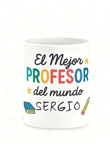 Panda Home Taza personalizada para profesores · Regalo original con nombre · Diseño único 350ml(El mejor profer del mundo)
